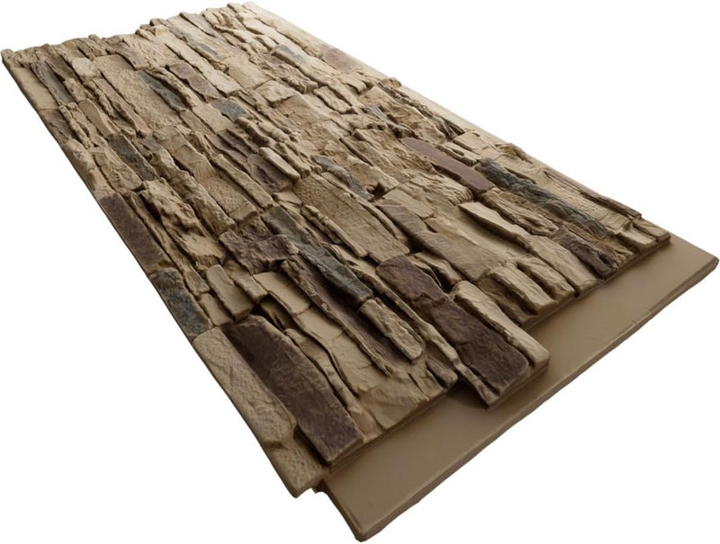 Ekena Millwork EverStone Canyon Ridge Faux Stone Panel, 45 3/4"W x 24 1/2"H x 1 1/4"D, Adobe Color - Image 5